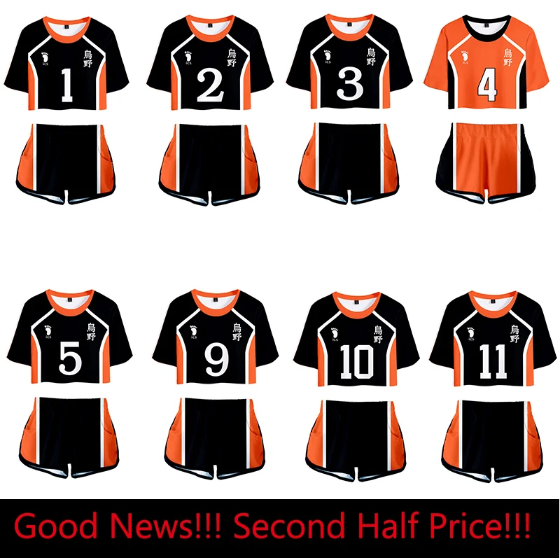 Женская рубашка-шорты Haikyuu Cosplay Костюм Hinata Shoyo Nishinoya форма Yuu Sports Karasuno Koukou для