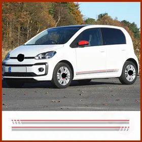 Автомобильная Наклейка для Volkswagen UP E-UP Спортивная боковая юбка полосы Авто тело индивидуальные наклейки подходят на 3-5 наружная дверь аксессуары