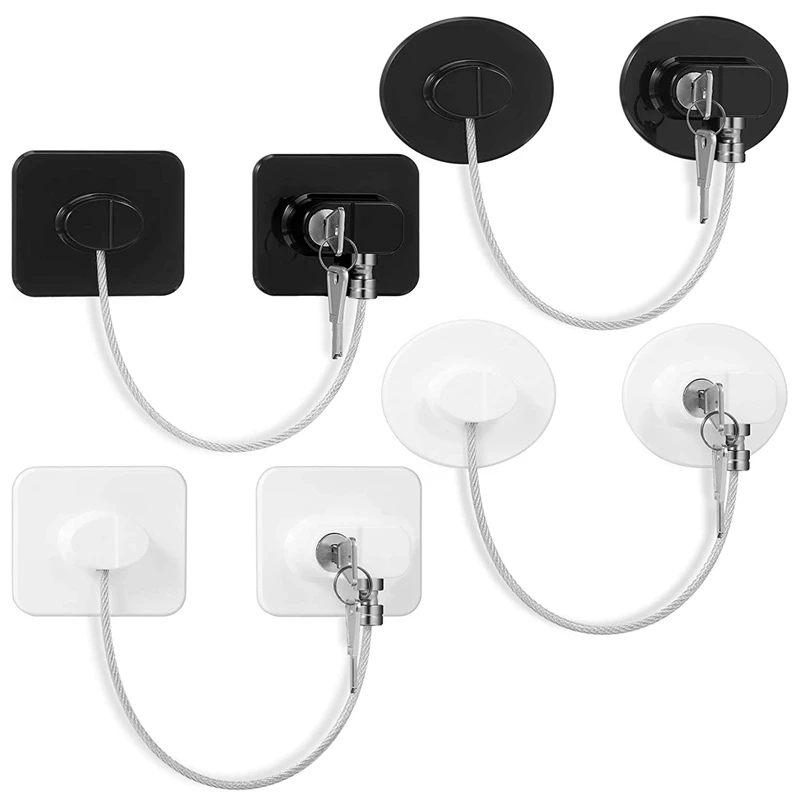 

4 Pieces Fridge Lock Refrigerator Lock with 8 Keys for Children Kids, Freezer Lock Child Safety Cabinet Lock