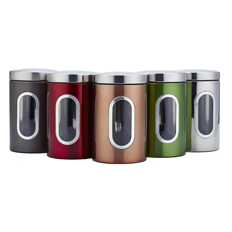 Кухонные канистры из нержавеющей стали для сахара еды чая кофе конфет контейнеры