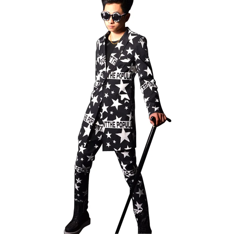 Мужские костюмы из 2 предметов (пиджак + брюки) Индивидуальные DJ певицы мужские