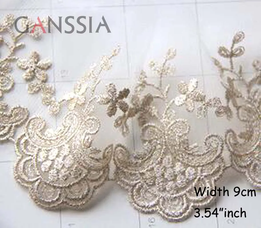 1 лампа: 9 см светлый Золотой Цвет с вышивкой | Дом и сад