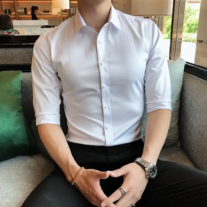 2019 брендовая одежда мужская летняя Высококачественная рубашка из чистого хлопка