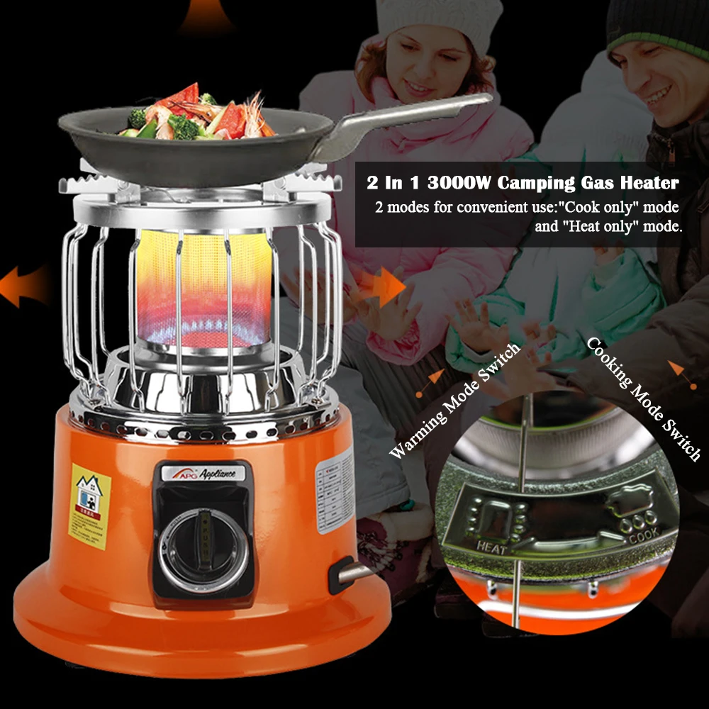 

2 In 1 Portable Heater Heating Cooker Camping Stove Cooking Stove For Indoor Outdoor Cooking Backpacking Ice Fishing Camping