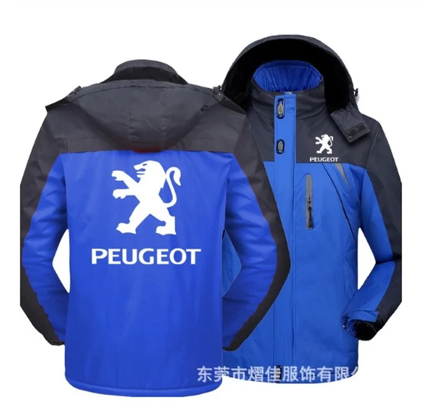 

2021 Men Peugeot Windbreak Plus Velvet Thick Warm Windproof Fur Coats Male Military Hooded Anorak Jackets Men's Outwear Overcoat