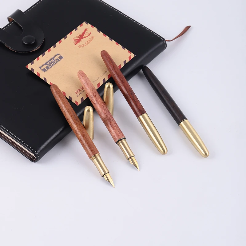 

Brass Solid Wood Feel Luxury Quality Business Pen Stationery Office Supplies School Things Student Calligraphy