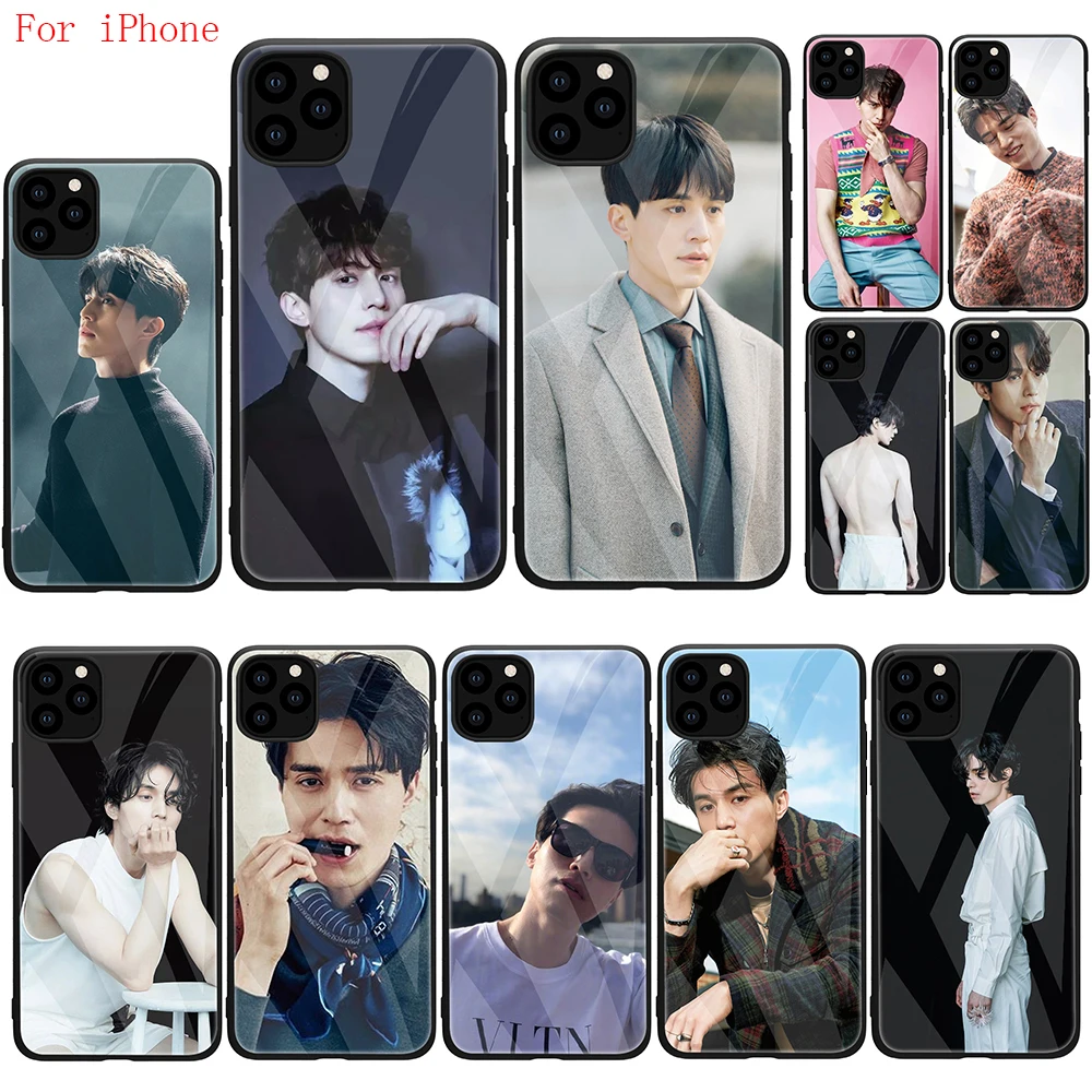 Черный чехол из ТПУ с закаленным стеклом для iPhone 12 11 Pro X XS Max XR 7 8 6 6S Plus Lee Dong