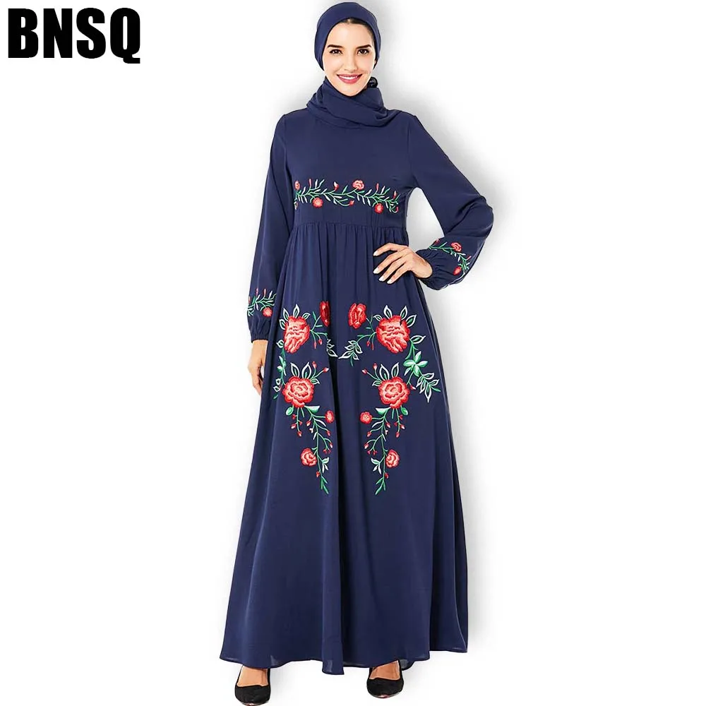 BNSQ мусульманское женское платье хиджаб с длинным рукавом макси abaya jalabiya брикет