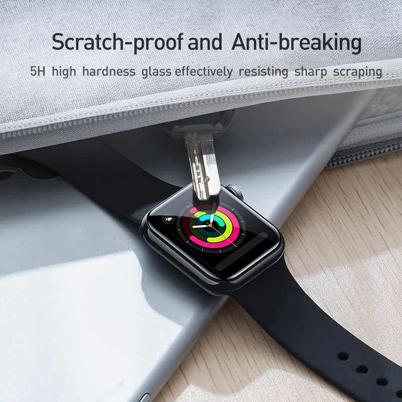 Мягкое закаленное стекло Baseus 0,2 мм для iWatch 4 40 44 мм 3D изогнутое полное покрытие Защитная пленка для iWatch 3 2 1 38 42 мм стекло
