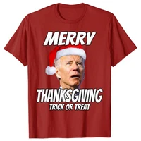 funny joe biden merry thanksgiving trick or treat t shirt christmas tee tops