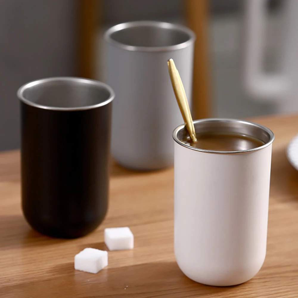 

Nordic coffee mug 300ml simple stainless steel teacup retro afternoon tea cup home tea mugs office water cup