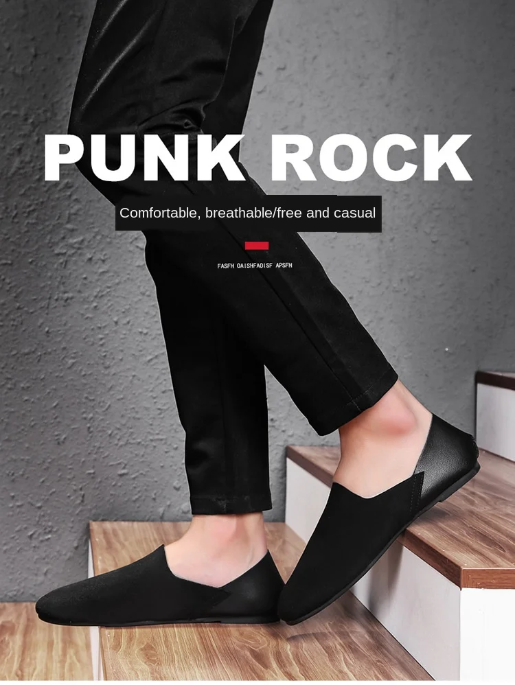 

2020 new beanshoe men's Korean version of loafers go with web celebrity men's shoe trend breathable shoes spring casual shoes