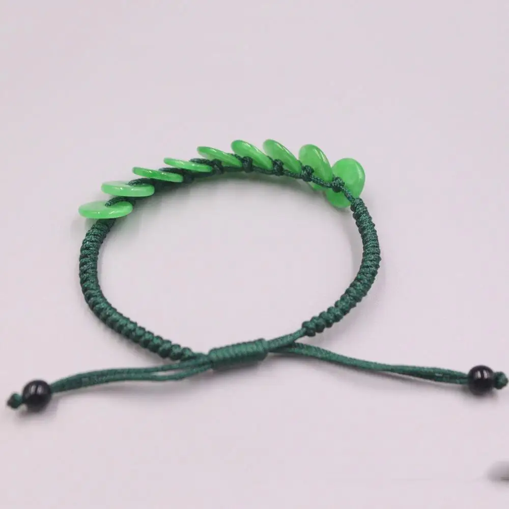 Браслет из натурального нефрита и круглые зеленые защитные пуговицы браслет на