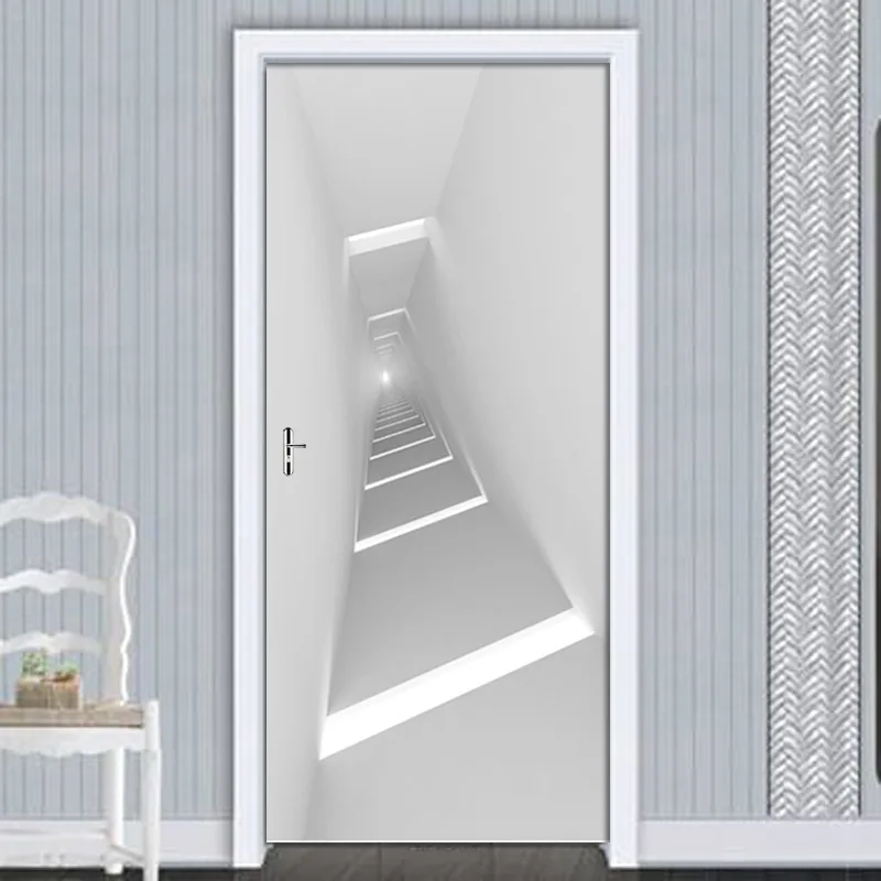 

2 шт./компл. белая Геометрическая дверная наклейка, самоклеящиеся водонепроницаемые съемные обои, виниловые настенные наклейки, постеры, до...