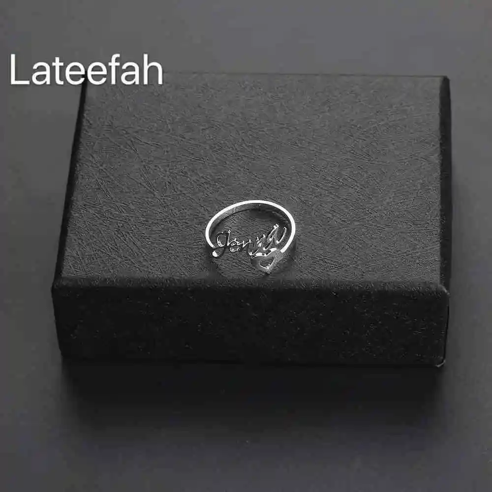 

Lateefah Fashion Heart-Shaped Love Couple Ring Men Women Custom Name Rings Romantic Love Heart Wedding Personality Jewelry
