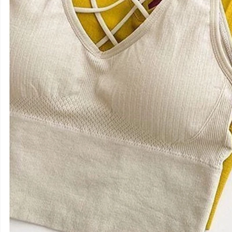 

Sexy Bustier Top Summer Crop Top Women Backless Gym Tank Top Yoga Lingerie Workout Tops Push Up Fitness Sports Underwear