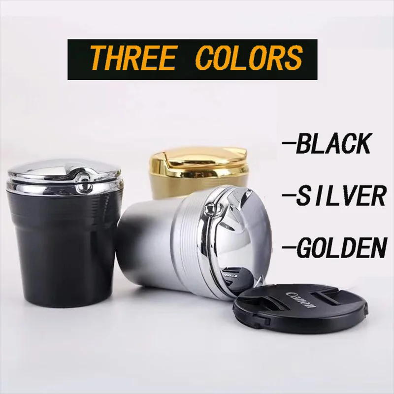 Автомобильная пепельница со светодиодной подсветкой и крышкой креативная