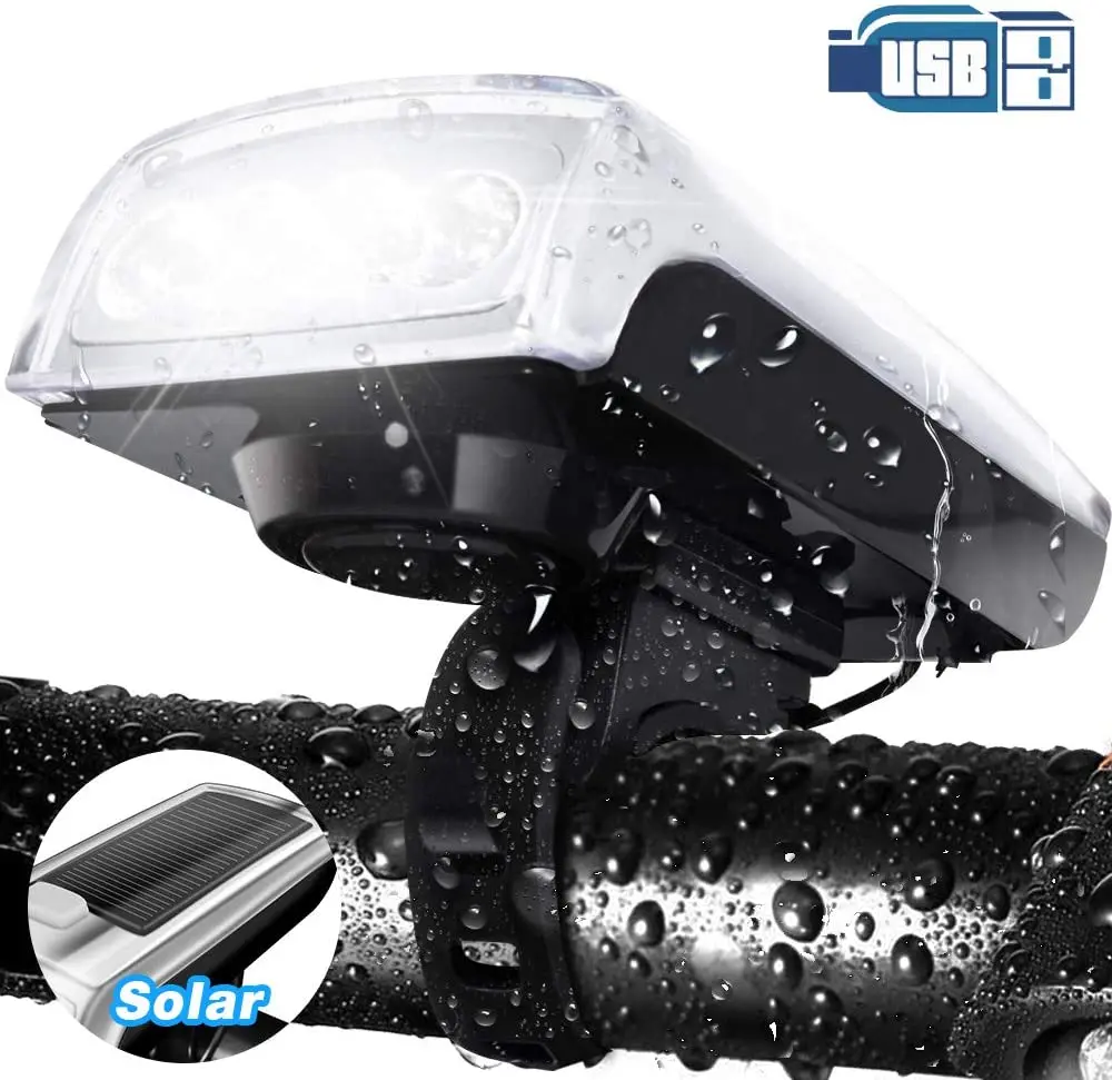 Лампа солнечного света для велосипеда с питанием от USB перезаряжаемая 3 режима