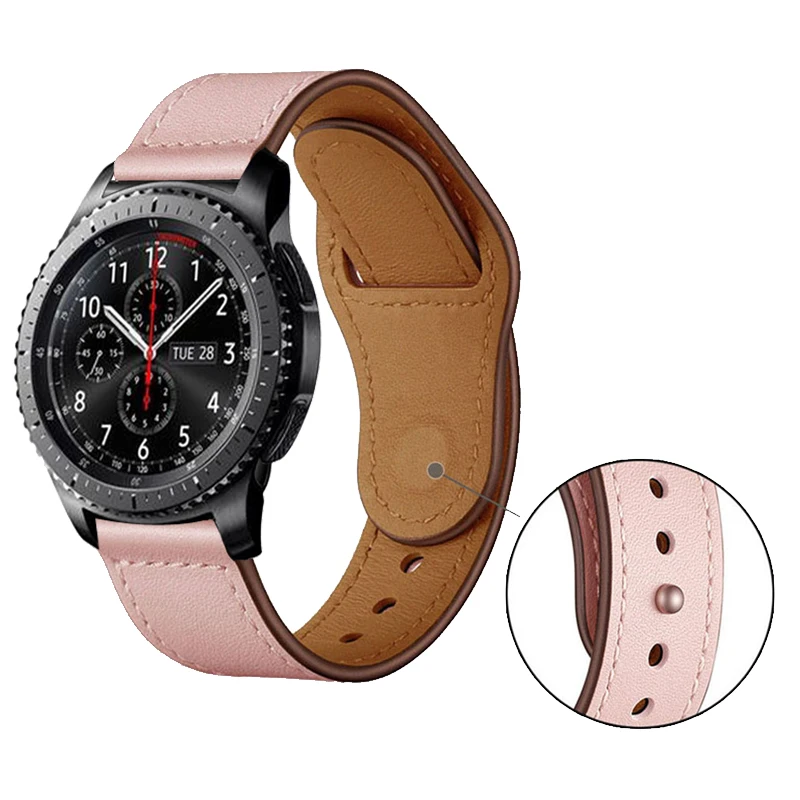 20/22 мм ремешок для samsung galaxy watch S3 frontier 46 мм 42 мм active 2 huawei watch gt 2 amazfit bip band настоящий кожаный браслет
