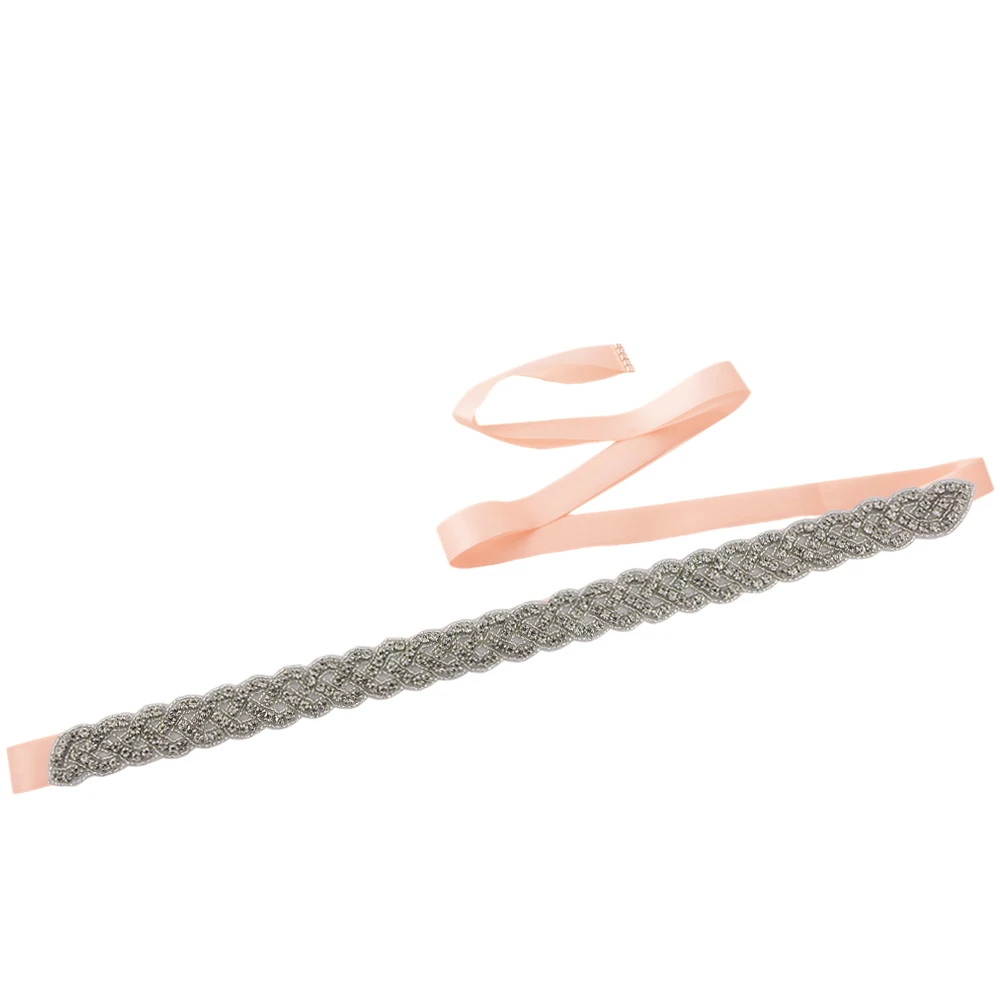 pink TRiXY A216 Стразы Бисероплетение вечернее платье аксессуары для платья Свадебные ремни Кристалл Свадебные ремни Стразы пояс для невесты - Цвет: pink