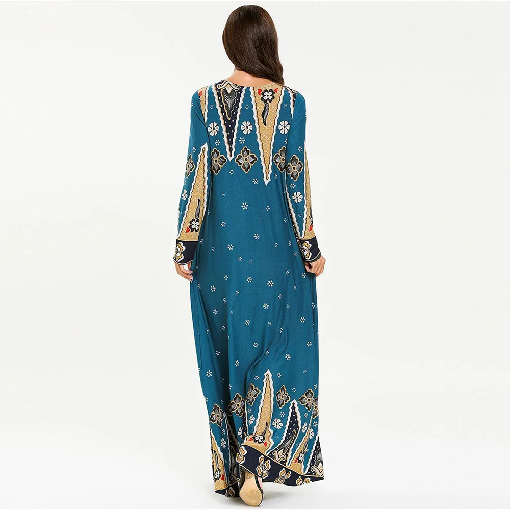 Женские модные вязаные платья большого размера с цветочным принтом в арабском