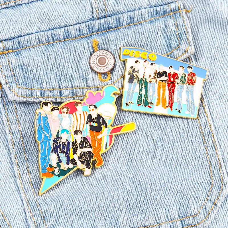 KPOP Bangtan Boys брошки эмаль Pin диско брошь для сумочки и шляпы одежда значки на лацкан