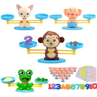 math match game board toys monkey dog match balancing scale number balance game kids educational toys to learn additon count