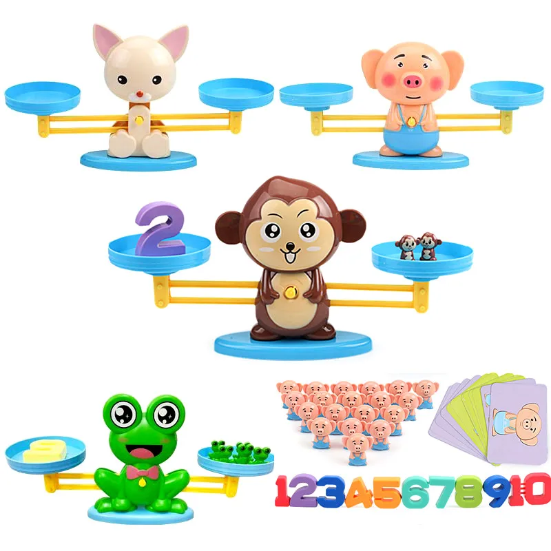 Математическая игра настольные игрушки обезьяна собака балансирующая шкала