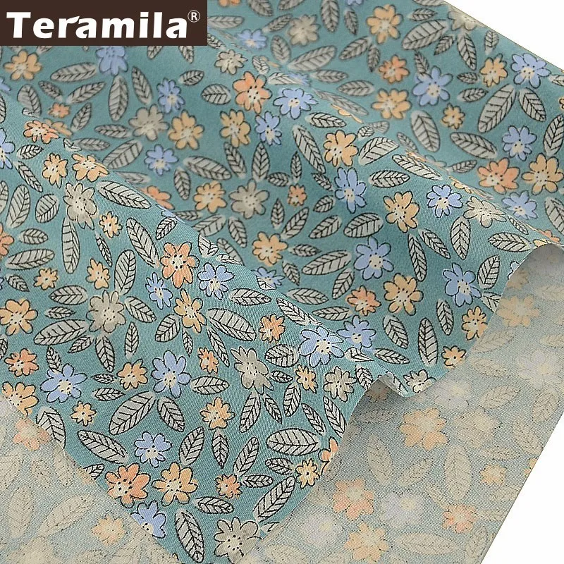 Teramila 100% хлопковая ткань с цветочным узором стеганый твиловый узор листьями Tecido