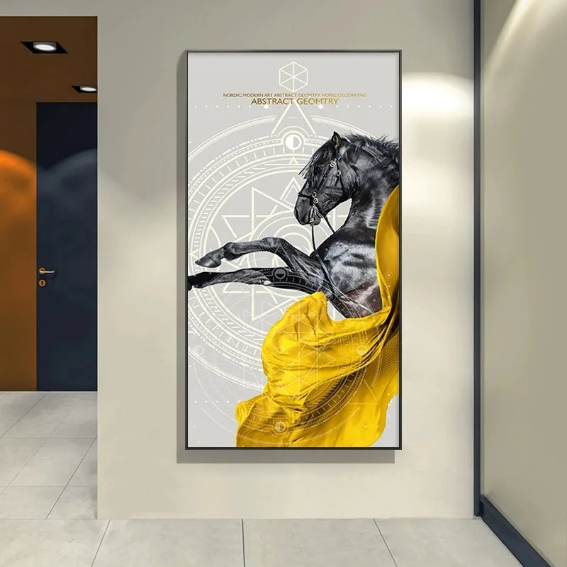 Nordic Modern Art Abstract Horses Canvas Painting Animals Wall Picture for Living Room Posters and Prints Home Decoration | Дом и сад