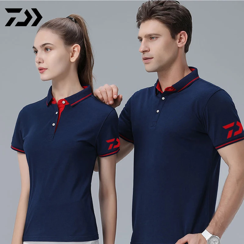 Daiwa Polo футболка для рыбалки, Мужская Лоскутная футболка с отложным воротником и пуговицами, Спортивная быстросохнущая дышащая футболка с защитой от солнца для рыбалки