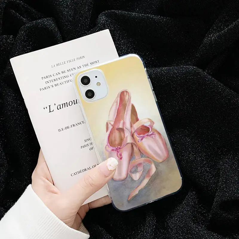 

Ballet Dance Girl Ballerina ballet Phone Case Transparent for iPhone 6 7 8 11 12 s mini pro X XS XR MAX Plus cover funda shell
