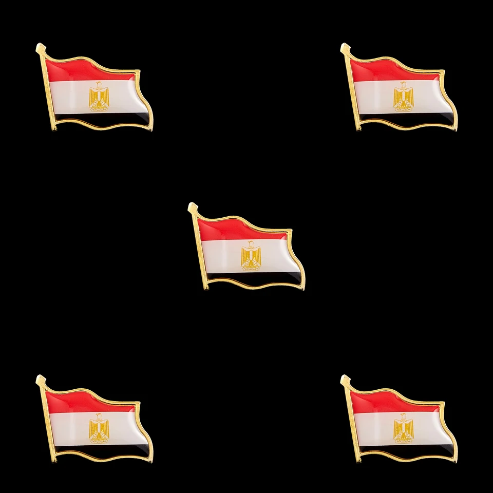 5PCS Egypt Collectible National Flag Country Zinc Alloy Lapel Safety Pins for Men brooche Set Brooch Badge | Дом и сад