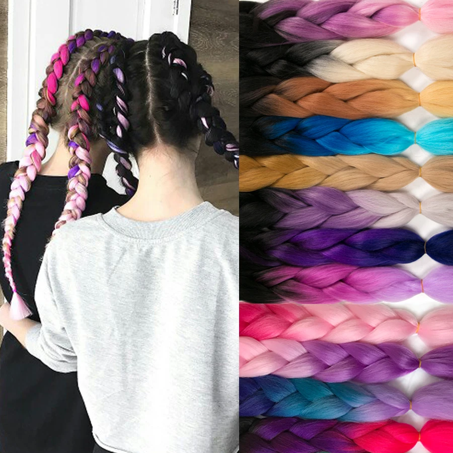 VERVES плетение волос 24 дюймов гигантские косички 100 г/шт. синтетические эффектом