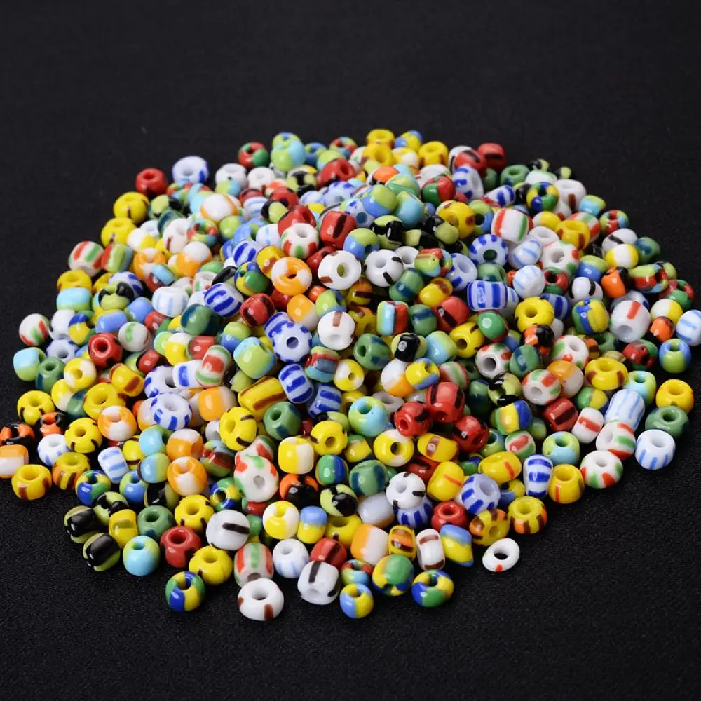 

4mm New Porcelain Flower Color Mixed Glass Seed Beads 300Pcs/23G Loose Spacer Beads For Jewelry Making DIY Bracelet Necklace