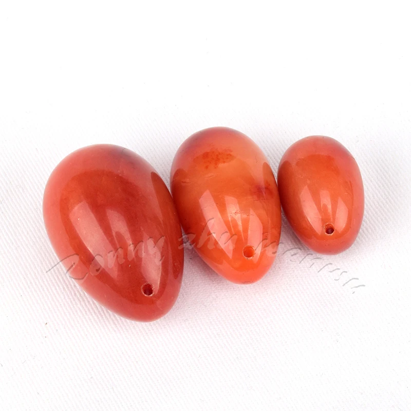 Сверлильные яйца Yoni натуральные красные яшма Кегеля шарики для женщин