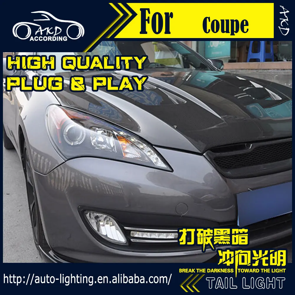 AKD автостайлинг фара для Hyundai Genesis Coupe фары Rohens светодиодный ная H7 D2H Hid опция