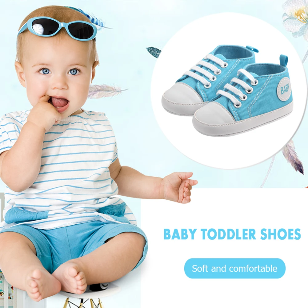 

New Canvas Baby Sports Sneakers Shoes Newborn Baby Boys Girls First Walkers Shoes Infant Toddler Soft Sole Anti-slip Baby Shoes