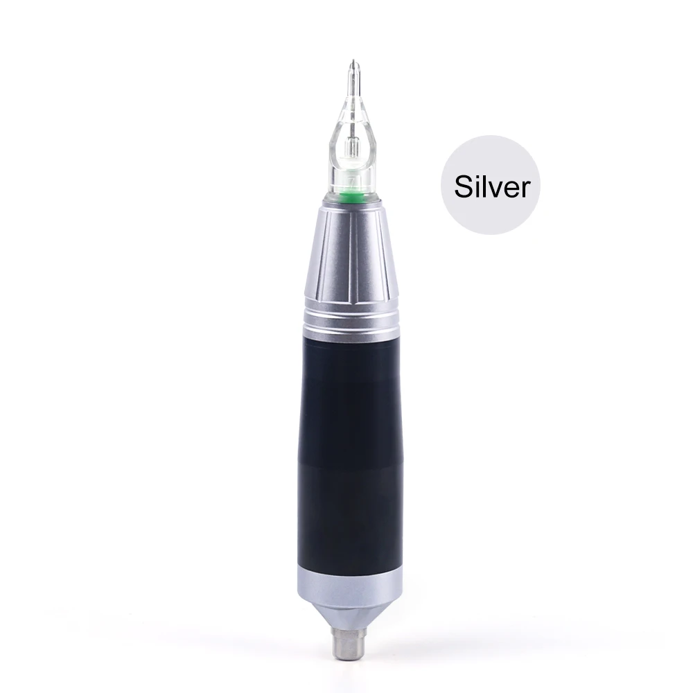Silver SPARK Татуировка ручка роторная татуировка машина иглы картриджи короткий параграф Татуировка пистолет черный прецизионный RCA мотор тату машина ручка - Цвет: Silver
