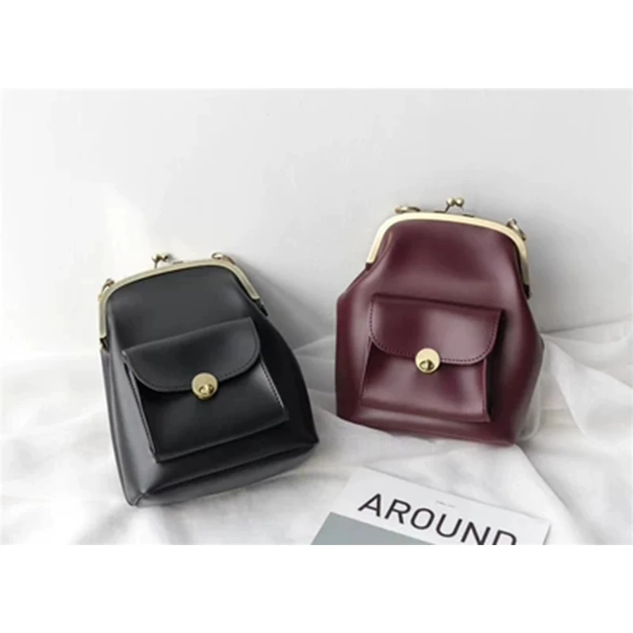

Vintage Clip Women's Bag PU Leather Shoulder Bag Crossbody Bags Designer Brand Women Messenger Bag Leisure Travel Bag Purse 2020