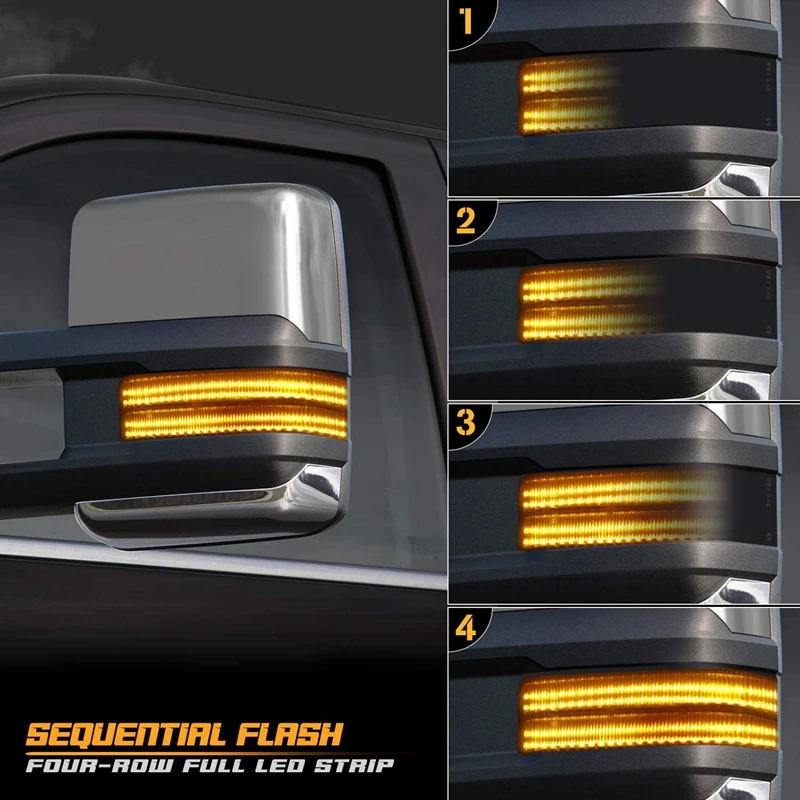 LED Dynamic Turn Signal Light Side Mirror Blinker Indicator for Chevrolet Silverado GMC Sierra Wing Rear |