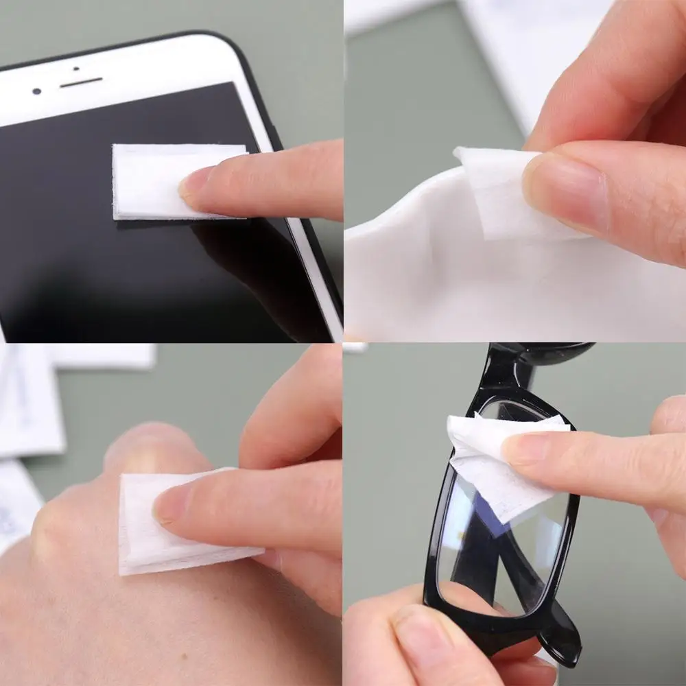 

100PCS Portable Alcohol Wet Wipe Disposable Disinfection Pad Antiseptic Skin Cleaning Care Jewelry Mobile Phone Clean Wipe