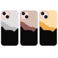 mountain tree simple phone case pink color for iphone 13 12 11 x xr xs pro max mini 6 7 8 plus cover funda