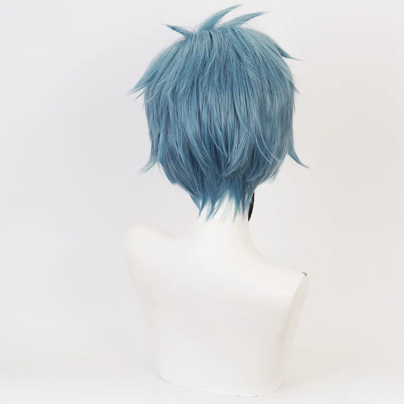 

Twisted Wonderland Cosplay Wig Floyd Leech Jade Leech Costume Wig Men Halloween Carnival Short Blue Wig Fashion Free Wig Cap