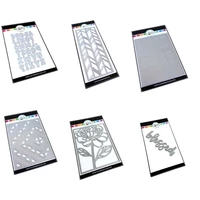 2021 new rectangle flower english letters frame metal cutting dies stencil craft mould decor template scrapbooking design model
