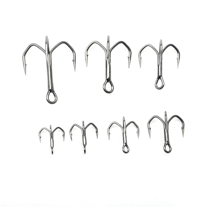 

4X Strong Size 14#-2# Black Nickle Bend Needle Point Forged High Quality Saltwater V Sharp Treble Fishing Hooks V019