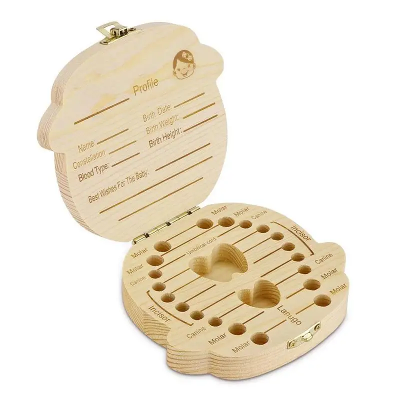 Малыша Lanugo лиственный зуб коробка сохранение деревянный ящик коллекция шнур