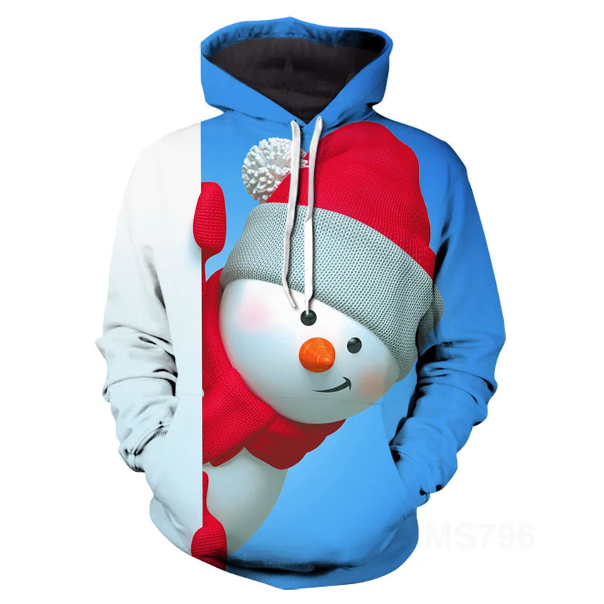 

Новинка, свободная Удобная Толстовка 3d для рождественской и новогодней жизни