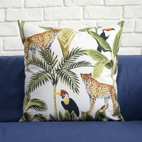 2022 cushion cover decorative pillow case artistic forest jungle monkey elephant crane print sofa chair bedding coussin
