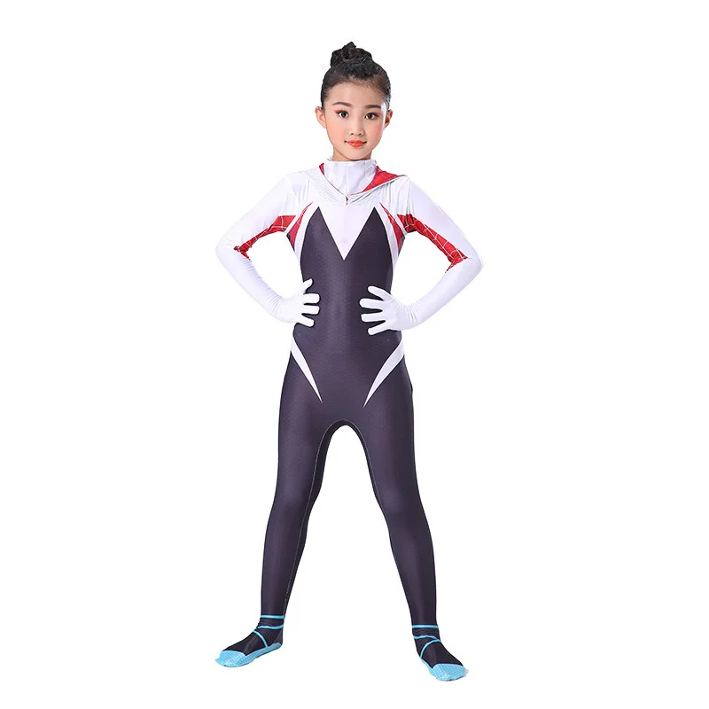 

Суперженский костюм Gwen Spider Stacy, Детский костюм для косплея Gwen, комбинезоны с Веном для девочек, карнавальные костюмы на Хэллоуин, детское бод...